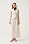 Asymmetrical Closure Lined Skirt Suit