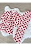 Pink with Red Heart Pattern Suede Shirt Collar Long Sleeve Pajama Set - 7