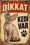 Devon Rex Caution Cat Present Retro Metal Wall Sign Decorative Cat Sign 15X20Cm