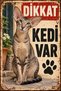 Oriental Shorthair Beware There Is a Cat Retro Metal Wall Sign 20X30Cm