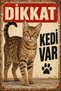 Ocicat Caution There Is a Cat Retro Metal Wall Sign Decorative Cat Warning Sign 30X40Cm