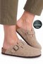 Comfort Anatomical Comfortable Eva Sole Sabo Unisex Men's Women's Boston Style Daily Outdoor and Home Felt Slippers Beige - 2