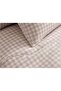 Plaid Pattern Elastic Sheet Double Premium Duvet Cover Set Cream - 3
