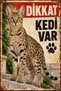 Savannah Cat Caution Cat Is Present Retro Metal Wall Sign Decorative Plate 30X40Cm