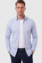 Men's 97% Cotton Slim Fit Honeycomb Textured Lycra Knitted Blue Shirt 2600707 - 2