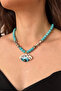 Handmade Ceramic Evil Eye Pendant with Turquoise and Agate Natural Stone Special Design Women's Necklace - 6