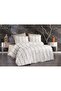 Double Duvet Cover Set with Ribbon Patterned Elastic Sheets - 5