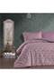 Damask Patterned Elastic Sheet Premium Double Duvet Cover Set Dusty Rose - 4