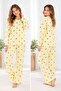 Yellow Lemon Patterned Basic Thin Knitted Pajama Set - 3