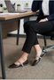Vera Women's Brown Blunt Toe Elegant Stone Detailed Side Buckle Stylish Ballerinas Daily Office Event Special Design - 5