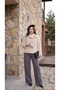 Women's Hanım Hanımcık Bow Collar Detailed Lined Fox Jacket