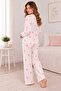 Pink Ribbon Patterned Basic Thin Knitted Pajama Set - 3