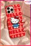 Cotton Candy Hello Kitty Patterned Velvet Inside Silicone Case for iPhone 16 Pro