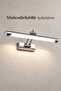 30cm Chrome Metal Led Mirror Top Sconce Daylight Directable Bathroom Vanity Wall Lighting Electrically Connected Modern Decorative Fixture Flute Sconce for Living Room Entrance Hallway - 6