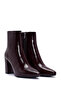 Gritti Women's Burgundy Zippered Thick Heeled Patent Leather Boots Wf260005Dr - 2