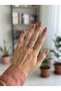 Red and White Enamel Flower and Stone Adjustable Pinterest Design Ring - 4