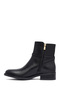 Women's Black Zippered Leather Boots Wf300005Dv - 3
