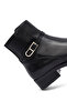 Women's Black Zippered Leather Boots Wf300005Dv - 8