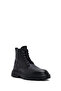 Men's Black Zippered Thick Soled Leather Boots Wm630003Df - 8