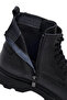 Men's Black Zippered Thick Soled Leather Boots Wm630003Df - 7
