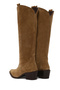 Women's Tan Thick Heeled Suede Leather Cowboy Boots Af170005Ds - 7