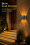 Silver Striped 220V Electric Led Sconce Amber Light Decorative Wall Lamp Bidirectional Led Lighting Modern Sconce Living Room Hallway Balcony Terrace Villa Garden Entrance Indoor Outdoor Wall Sconce - 3