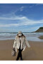 Cream Belted Biker Suede Coat - 3