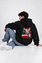 Unisex Women's and Men's Rebellion Design Text Printed Oversize 3 Thread Hooded Sweatshirt - 2