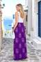 Purple Patterned Loose Trousers - 3