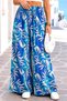 Blue and White Patterned Loose Trousers - 2