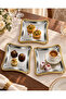 Başak Patterned Gold Framed Curved Stainless Steel Presentation Tray 23×20.5 cm - 3