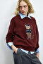 Diamond Women's Knitted Sweatshirt Claret Red