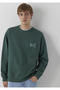 M0S10659 Logo Printed Sweatshirt Men's Sweatshirt Green