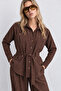 Belted Premium Selection Suede Modal Suit Lby0085 Brown - 4