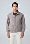 Men's Contrast Collar Waterproof Coat Jacket Beige 4340Dngr - 2