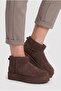 Furry Warm Water-Repellent Women's Winter Daily Use Short Mini Thick Sole Boots Brown - 6