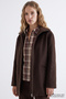 Ribbed Wool Blend Lined Oversized Coat - 7