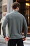 Khaki Half Turtleneck Slim Fit Men's Sweatshirt E7202 - 5