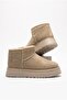 Furry Warm Water-Repellent Women's Winter Daily Use Short Mini Thick Sole Boots Beige - 2