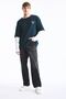 100% Cotton Boxy Fit Crew Neck Layered Look Printed Long Sleeve T-Shirt H9201Ax26Au - 2