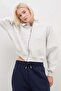3 Thread Basic Zippered High Neck Crop Sweatshirt - 5