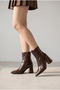 Phoebe Luce Women's Pointed Toe Heeled Boots 00126010 Brown Rustic - 3
