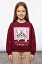 Cat Printed Crew Neck Oversize Sweatshirt - 2