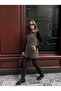 Patterned Steel Knitted Long Knitwear Women's Vest Coat - 3