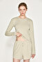 Dari women's soft and flexible fabric round neck body-fitting long sleeve khaki t-shirt - 4