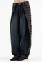 Women's jeans with fabric detailing on the sides, folded balloon fit design