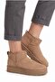 Furry Warm Water-Repellent Women's Autumn Winter Daily Use Short Mini Thick Sole Boots - 6