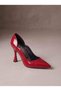 Red Crinkled Patent Leather Stiletto Curved Side Cut-Out Pointed Toe Thin Heel Evening Party Shoes - 5