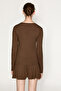 Dari women's soft and flexible fabric round neck body-fitting long sleeve brown t-shirt - 5