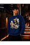 Men's Crew Neck Casual Regular Fit Sweatshirt with Glasses and Hooded Teddy Bear Figure